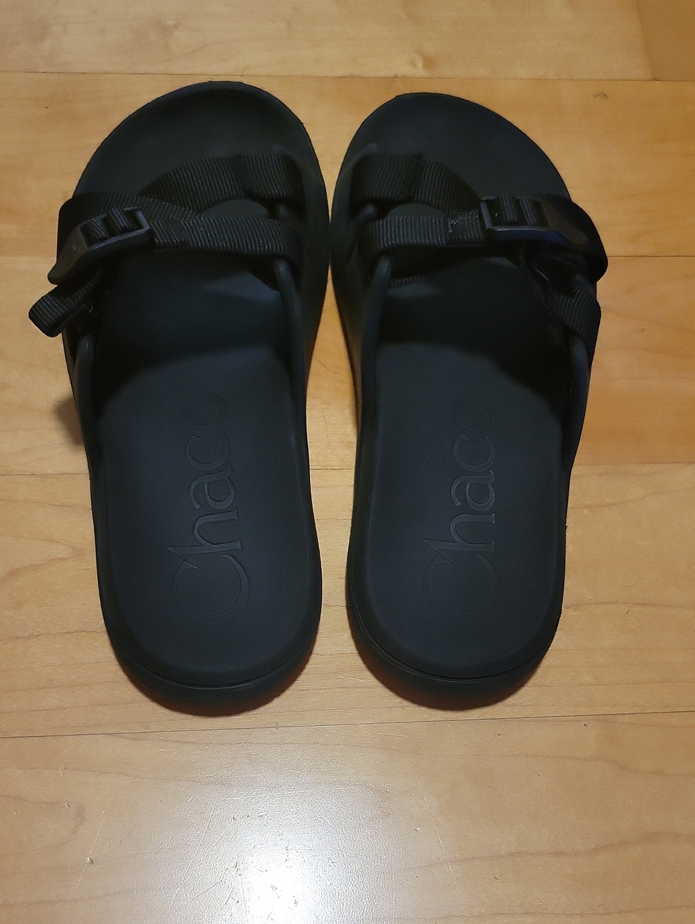 Chaco Black Adjustable Strap Skipon Shoes ⁹Slides Womens 7